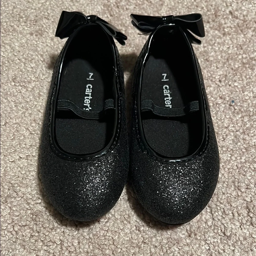 Carter's Black Dress Shoes with Decorative Bows